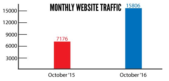 Monthly website traffic